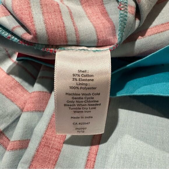 Talbots Blue and Red Striped A Line Dress Size 10 - Picture 10 of 11